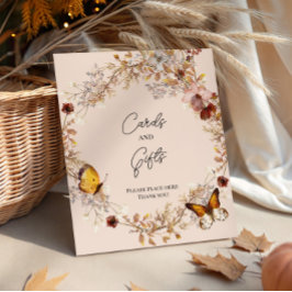 Wildblume Brautparty Pedestelle-Zeichen Sockelschild