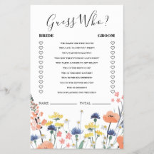 Wildblume Brautparty Raten Sie, wer spielt