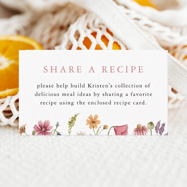 Wildblume Brautparty Rezept Begleitkarte (Von Creator hochgeladen)