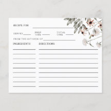 Wildblume Brautparty Rezept-Karte