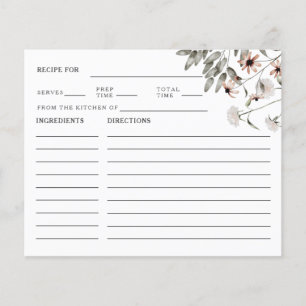Wildblume Brautparty Rezept-Karte