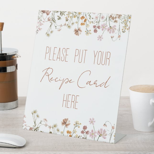 Wildblume Brautparty Rezept Karte Hier Sockelschild (In Situ)