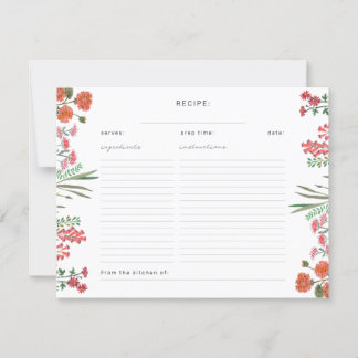 Wildblume Brautparty Rezeptkarte Einladung