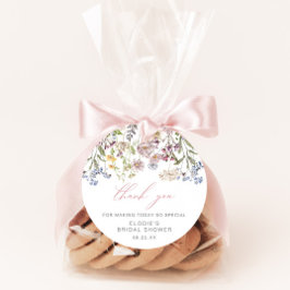 Wildblume Brautparty Runde Gefallen Tag Floral Geschenkanhänger