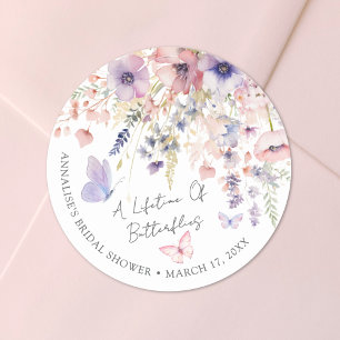Wildblume-Brautparty Runder Aufkleber
