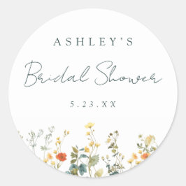Wildblume Brautparty Runder Aufkleber