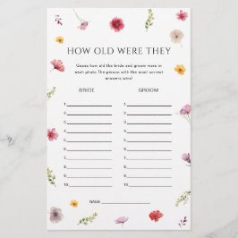 Wildblume Brautparty Rutsche Spiel