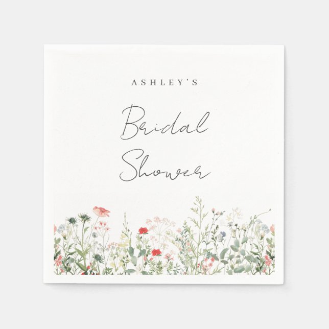 Wildblume Brautparty Serviette (Vorderseite)