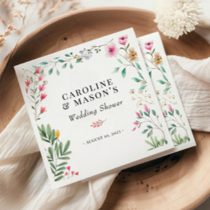 Wildblume Brautparty Serviette