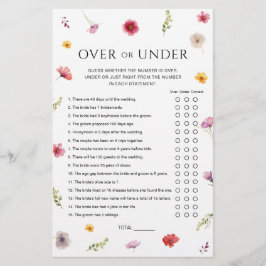 Wildblume Brautparty über oder unter dem Spiel