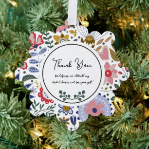 Wildblume Brautparty Vielen Dank Ornament Karte