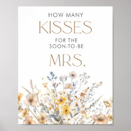 Wildblume Brautparty Wie viele Küsse Poster