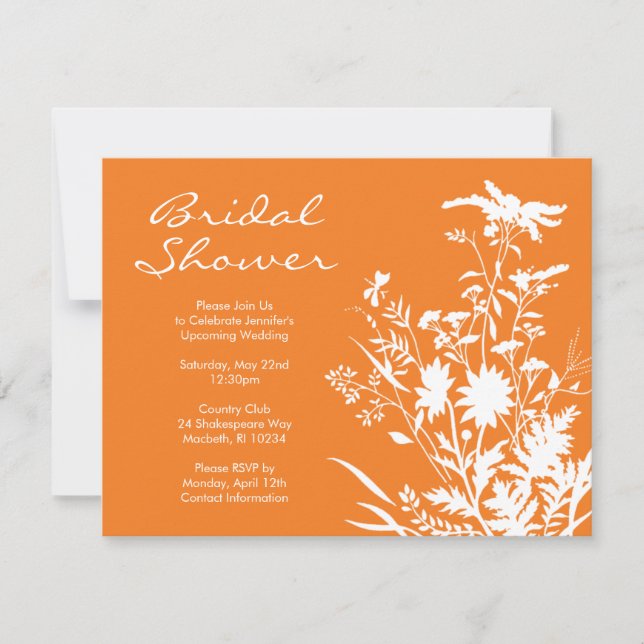 Wildblume Bridal Dusche Einladung (Vorderseite)