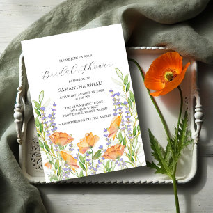 Wildblume Bridal Dusche Einladungen für Wasserfarb