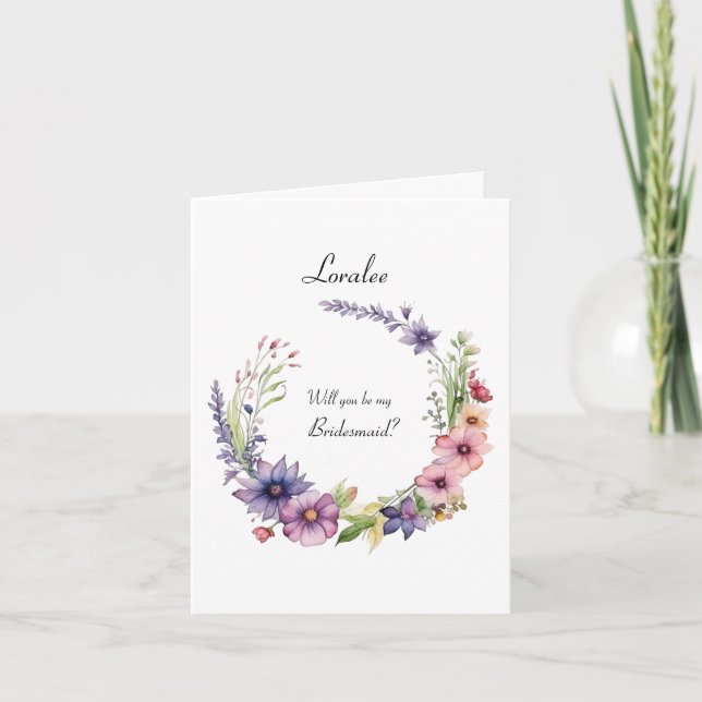 Wildblume Bridesmaid Vorschlag für eine geänderte  Einladung (Vorderseite)