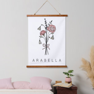 Wildblume Bridesmaid Wandteppich Mit Holzrahmen