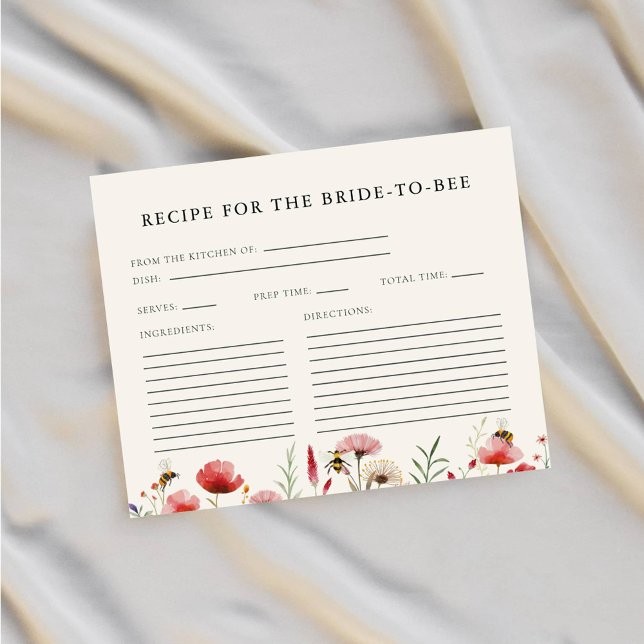 Wildblume Brie to bee Brautparty Recipe Cards (Von Creator hochgeladen)