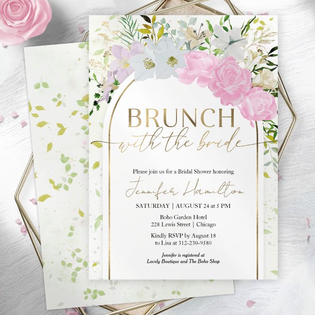 Wildblume Brunch mit Bride-Brautparty Einladung (Von Creator hochgeladen)