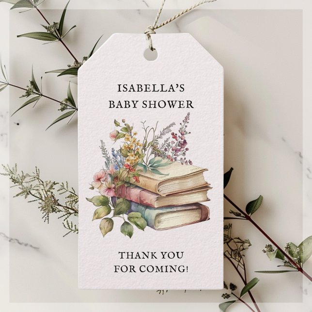 Wildblume Buch Themed Baby Dusche Geschenkanhänger (Von Creator hochgeladen)