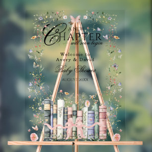 Wildblume buchen Neues Kapitel Kindermädchendusche Acrylschild