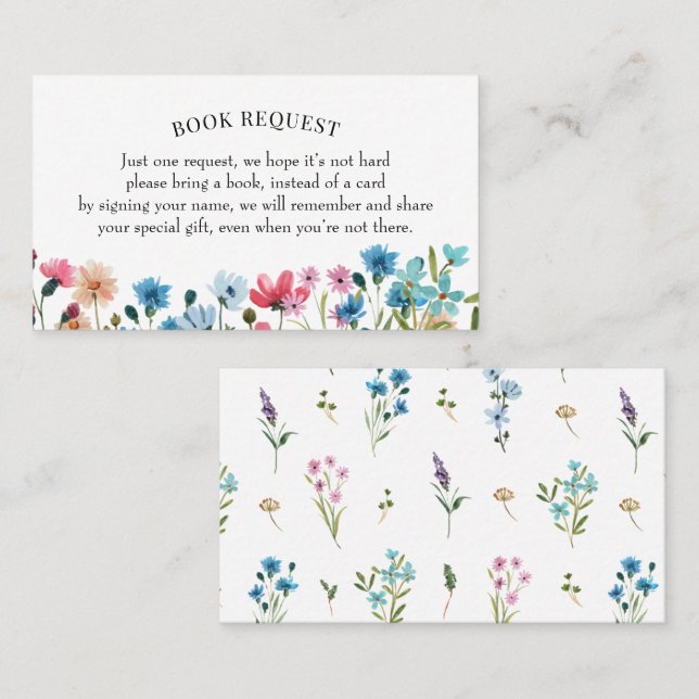 Wildblume Buchungsanfrage oder Buchung einer Babyk Visitenkarte (Vorne/Hinten)