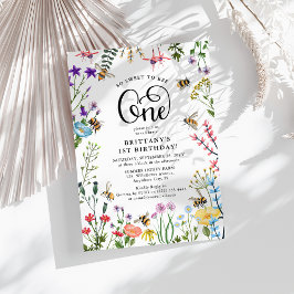 Wildblume & BumbleBee 1. Geburtstag Einladung
