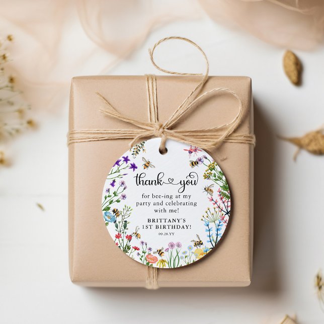 Wildblume & BumbleBee Kindergeburtstag Geschenkanhänger (Von Creator hochgeladen)