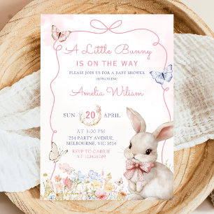 Wildblume Bunny Pink Girl Kinderdusche Einladung