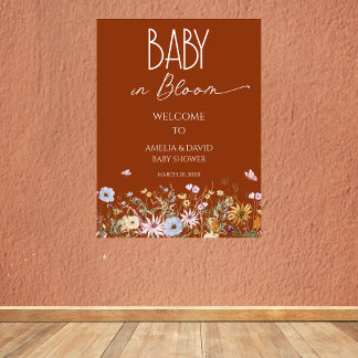 Wildblume Burnt Orange Baby in Bloom Baby Dusche Poster