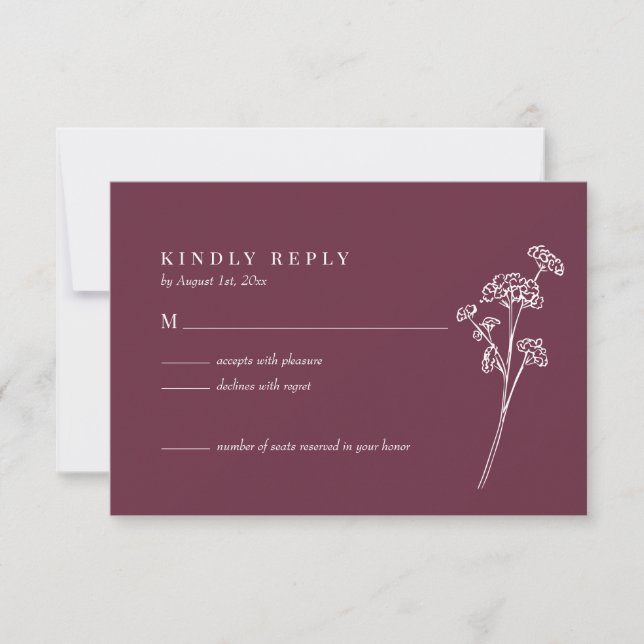 Wildblume Burnt Orange Wedding RSVP Card (Vorderseite)