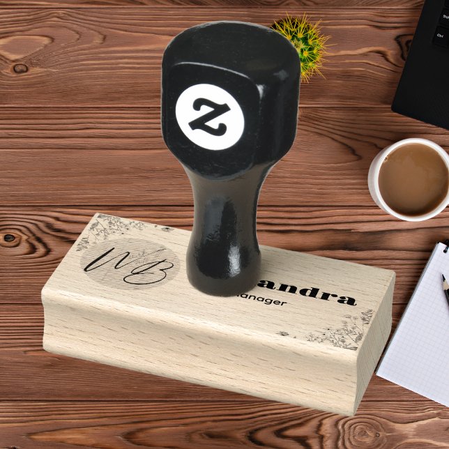 Wildblume Business Logo Restaurant Personalisiert Gummistempel (Von Creator hochgeladen)