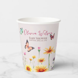 Wildblume Butterflies Baby in Bloom Baby Dusche Pappbecher