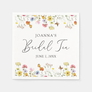 Wildblume Butterflies Boho Brautparty Tee Serviette