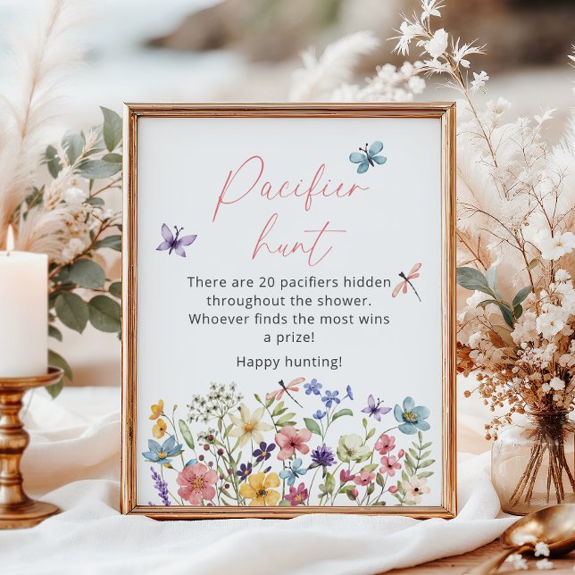 Wildblume Butterfly Baby Dusche Schnuller Jagd Poster (Von Creator hochgeladen)