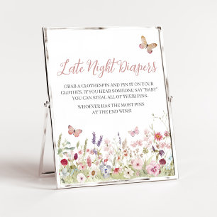 Wildblume Butterfly Baby Spate Night Diapers Poster