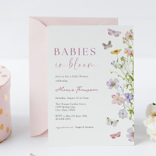 Wildblume Butterfly Babys in Bloom Twin Dusche Einladung