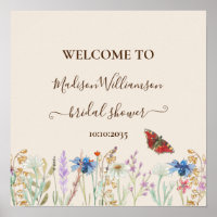 Wildblume Butterfly Brautparty Willkommen