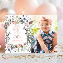 Wildblume Butterfly Erstes Geburtstag Foto