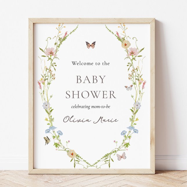 Wildblume Butterfly Garden Baby Begrüßungszeichen Poster (Von Creator hochgeladen)