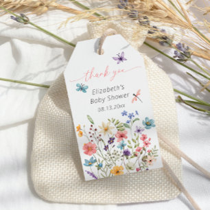 Wildblume Butterfly Garden Babydusche Geschenkanhänger