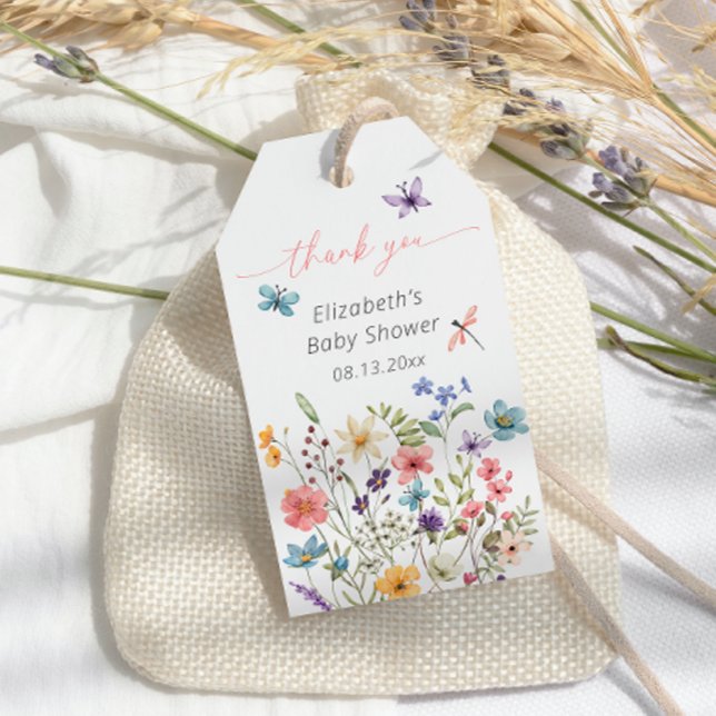 Wildblume Butterfly Garden Babydusche Geschenkanhänger (Von Creator hochgeladen)