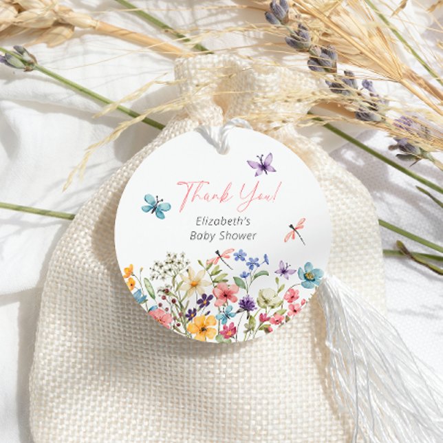 Wildblume Butterfly Garden Babydusche Geschenkanhänger (Von Creator hochgeladen)
