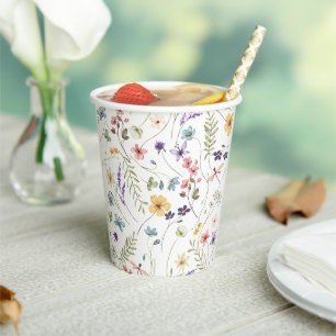 Wildblume Butterfly Garden Babydusche Papiertüten Pappbecher