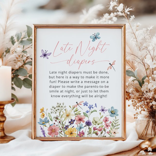 Wildblume Butterfly Garden Spate Night Diapers Poster (Von Creator hochgeladen)