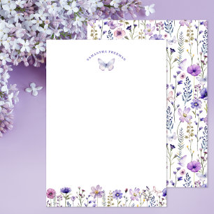 Wildblume & Butterfly Personalisiert Stationery Dankeskarte