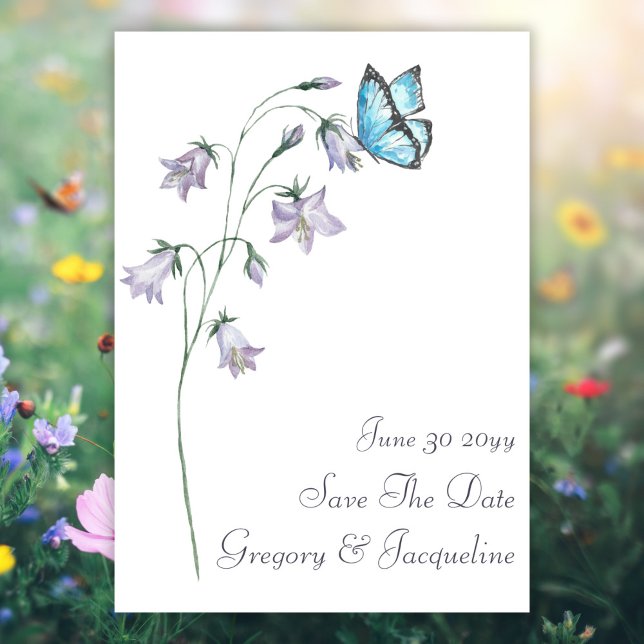 Wildblume Butterfly Save the Date Einladung (Von Creator hochgeladen)