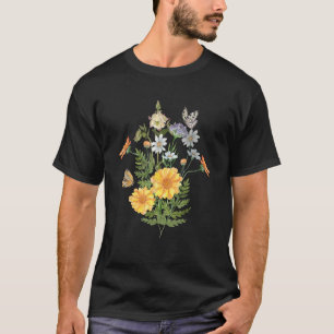 Wildblume Butterfly Sommer Botanische Flora T-Shirt