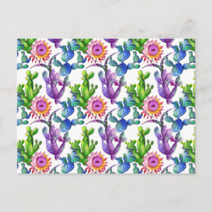 Wildblume Cactus Pattern Postkarte
