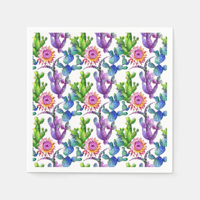 Wildblume Cactus Pattern Serviette (Vorderseite)