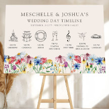 Wildblume Charm Wedding Day Timeline Sign Board